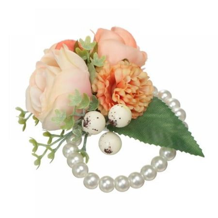 Super Xiansen, Korean bride wrist flower, bridesmaid, sister, mission, flower bracelet wedding wedding supplies Product Description: Material: Simulation flower + pearl Single weight: 0.023kg Size: 10 * 7.5 * 5cm Color: Purple, Orange, Lake Blue, Pink Packages include: 1 or 4Pcs* wrist flower Note: 1. Allow differences in 1-3 cm than by manual measurement and 3-5 grams, differences between different colors. 2. Due to the difference in screen, the color may be a bit different from the color you expect, please allow it. Size: 10 * 7.5 * 5cm. Flower Bracelet Wedding, Wedding Wristlets, Wedding Wrist Corsage, Korean Bride, Bridal Corsage, Flower Bridesmaid, Corsage And Boutonniere Set, Bridesmaid Corsage, Hand Flower