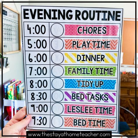 Our Daily Routine as a Homeschool Family - The Stay-at-Home Teacher Home Routine Schedule, Good Schedule, Preschool Routine, Daily Schedule Kids, Home Routine, Kids Routine Chart, Homeschool Family, Dread Styles, Homeschool Routine