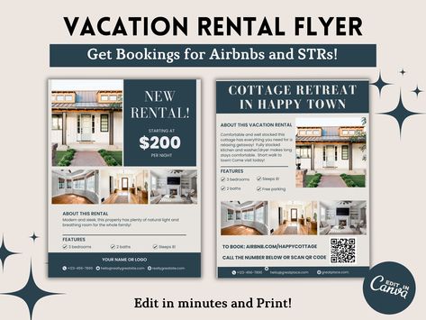 Airbnb Flyer Design, Airbnb Advertising, Airbnb Marketing, Airbnb Tips, Airbnb Property, Logo Edit, Advertising Flyers, Airbnb Design, Marketing Brochure