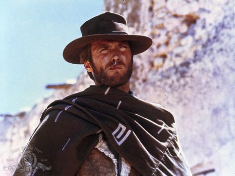 Clint Eastwood in "For a Few Dollars More" (1965). Man With No Name, Eastwood Movies, Dollars Trilogy, Clint Eastwood Movies, Western Spaghetti, Lee Van Cleef, Richard Harris, The Magnificent Seven, John Malkovich