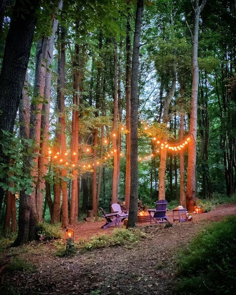 Michael Wurm Jr. on Instagram: “It was in the 80s and sunny here today I was in heaven! ☀️☀️ I don’t know about you but I couldn’t be more excited that this beautiful season…” Outdoor Fairy Lights, Fire Pit Area, Outdoor Cafe, Backyard Paradise, Cafe Lights, Backyard Fire, Woodland Garden, Entertaining Ideas, Fire Pit Backyard