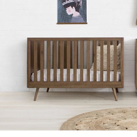 Nifty Timber 3-in-1 Convertible Crib Baby Boy Room Nursery, Nursery Furniture Sets, Convertible Crib, Wooden Slats, Baby Boy Rooms, Carpet Design, Patterned Carpet, Modern Baby, Nursery Furniture