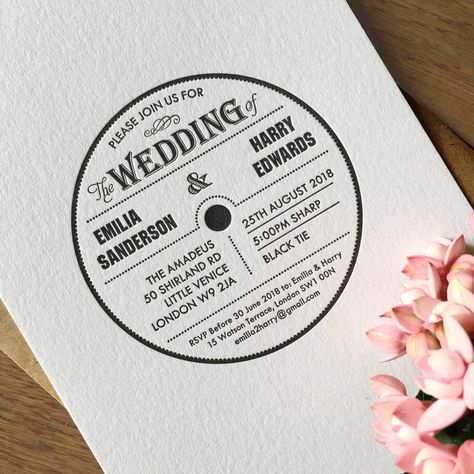 Music Wedding Invitations, Music Lovers Wedding, Marquee Wedding Decoration, Letterpress Wedding Stationery, Wedding Bible, Music Wedding, Music Themed Wedding, Sf Wedding, Wedding Rsvp Cards