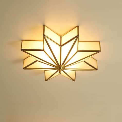 Nursery Lighting Ceiling, Star Light Fixture, Flat Ceiling Lights, Mid Century Ceiling Light, Star Pendant Lighting, Star Lights On Ceiling, Low Ceiling Lighting, Lamp With Glass, Lights Hanging