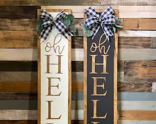 CreationsByKtsc - Etsy Oh Hello Porch Sign, Hello Porch Sign, Door Leaner, Porch Wood, Outdoor Welcome Sign, Rustic Porch, Wooden Signs Diy, Door Signs Diy, Front Door Sign