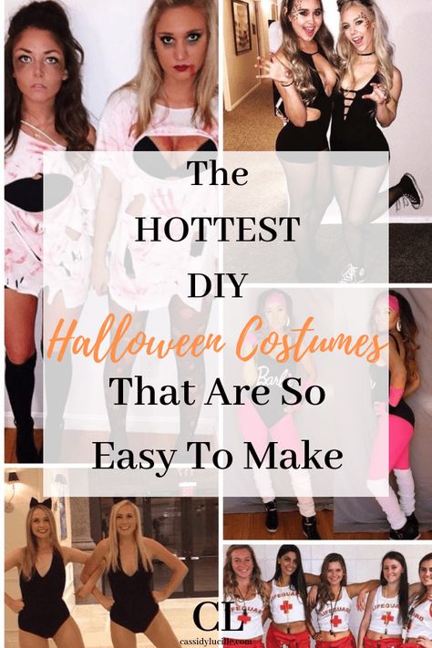 Last minute Halloween costumes perfect for college parties. These easy DIY costumes can be found in your own closet. #halloween #college #costume Diy Cute Halloween Costumes, Creative College Halloween Costumes, Costume Ideas For College, Halloween Costumes Last Minute, Costumes Last Minute, Last Minute Costume Ideas, Funny Group Halloween Costumes, Alien Halloween Costume, Diy Group Halloween Costumes