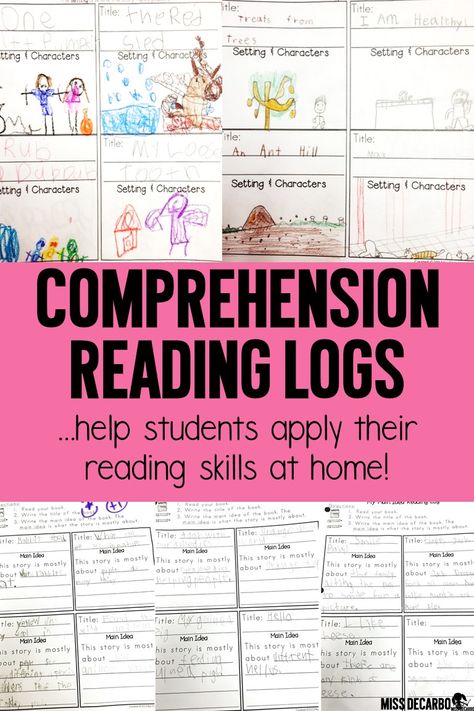 Reading Logs for Comprehension and Nightly Reading - Miss DeCarbo Reading Homework, Reading Logs, Book Log, Reading At Home, Third Grade Reading, Reading Response, Reading Comprehension Activities, Reading Instruction, Elementary Reading