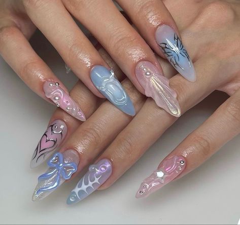 Aurora Nails, Blush Nails, Really Cute Nails, Soft Nails, Kawaii Nails, Manicure Y Pedicure, Fire Nails, Funky Nails, Pretty Acrylic Nails