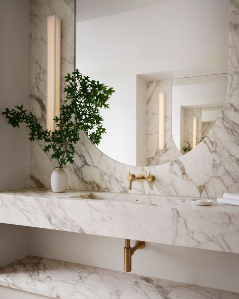 Faucet In Wall Bathroom, Nyc High Rise Apartment, High Rise Apartment, Marble Bathroom Sink, Marble Tub, Luxury High Rise, Bespoke Kitchen Design, David Mitchell, High Rise Apartments