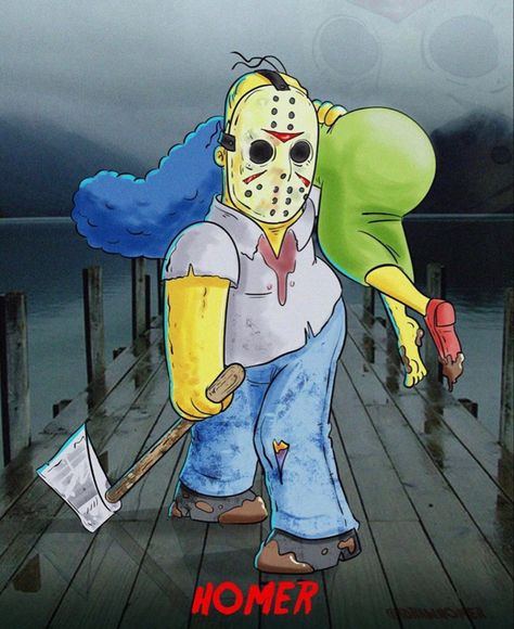 Crazy Artwork, Simpson Art, Bart Simpson Art, Whats Wallpaper, Dope Cartoons, Horror Vintage, Simpsons Art, Cartoon Artwork, Horror Artwork