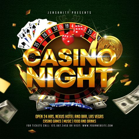 Edit Photoshop, Casino Night Fundraiser, Las Vegas Party, Fundraiser Flyer, Retro Graphic Design, Vegas Party, Casino Slot Games, Gambling Games, Vegas Casino