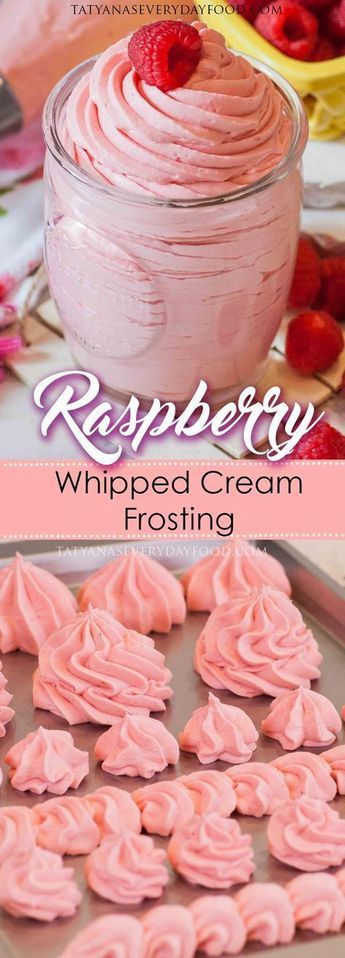 Cream Frosting Recipe, Whipped Cream Frosting Recipe, Stabilized Whipped Cream Frosting, Raspberry Whip, Raspberry Whipped Cream, Flavored Whipped Cream, Raspberry Frosting, Stabilized Whipped Cream, Easy Frosting