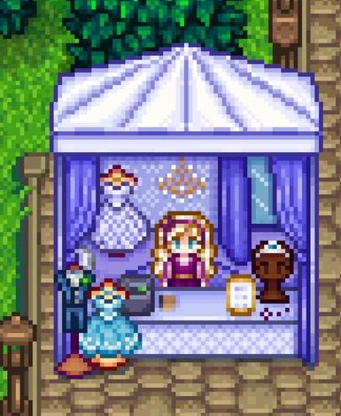 Stardew Valley Bridal Outfit, Stardew Valley 1.6 Mods, Stardew Valley Wedding Dress, Cute Stardew Valley Outfits, Stardew Valley Outfits, Stardew Valley Outfit Ideas, Stardew Tips, Stardew Mods, Stardew Valley Layout