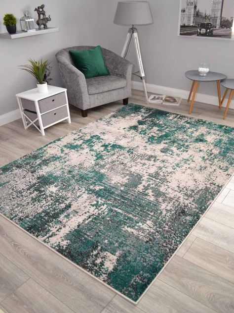 8x10 (235x320cm) $197.36 Extra Large Bedroom, Bedroom Ideas For Teens, Home Makeover Ideas, Center Rugs, Green Walls Living Room, Girl Bedroom Ideas, Bedroom Turquoise, Soft Floor, Teal Rug