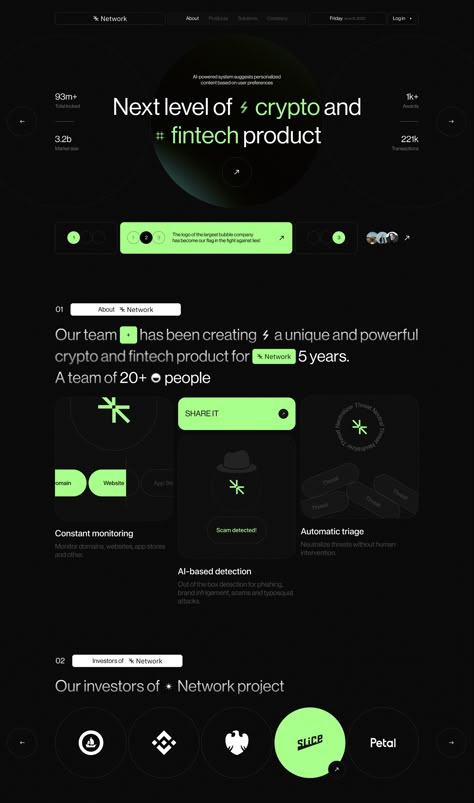 Dark Green Website Design, Modern Website Design Creative, Web3 Designs, Fintech Website Design, Fintech Branding, Tech Website Design, Website Design Product, Website Symbol, Fintech Design