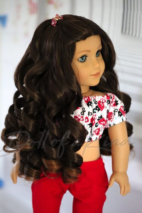 Honey Ombre, Curly Iron, Highlight Colors, Chocolate Honey, American Girl Doll Hairstyles, Custom American Girl Dolls, Ag Hair Products, Colors Hair, Doll Diy