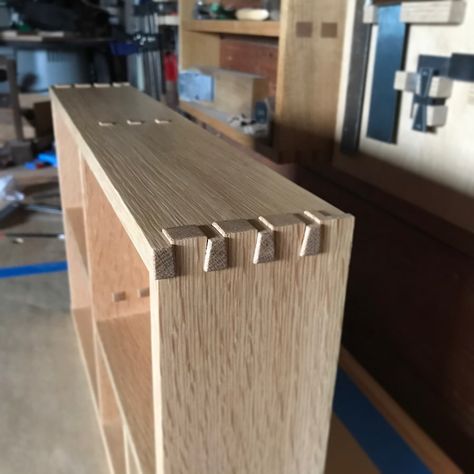 Couple more detail shots of the oak wall cabinet I built recently! #2019igdovetailchallenge . . . #dovetails #dovetail #dovetailjoint #tenon #mortiseandtenon #joinery #handcutjoinery #handcutdovetails #cabinet #wallcabinet #wallshelf #furnituremaker #woodworker #woodworking #finewoodwoodworking #pdxwoodworking #madeinportland #taylormadewoodworking Hanging Wall Cabinet, Wooden Shelf Design, Wood Tool Box, Tea Cabinet, Woodworking Tools Storage, Kitchen Improvements, Woodworking Art, Quit My Job, Woodworking Storage