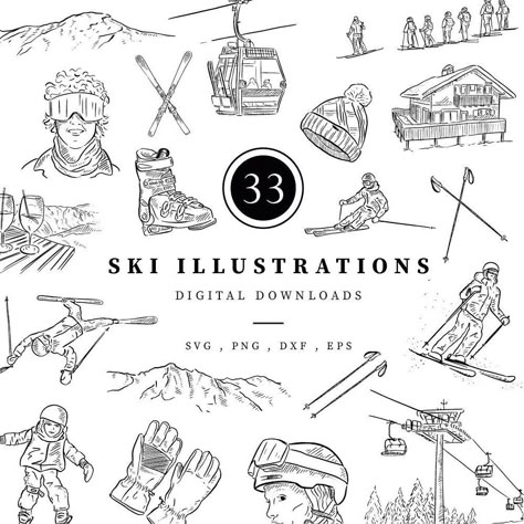 Ski Clipart, Ski Drawing, Skier Girl, Holiday Clip Art, Skiing Holiday, Ski Pictures, Ski Vintage, Apres Ski Party, Ski Girl