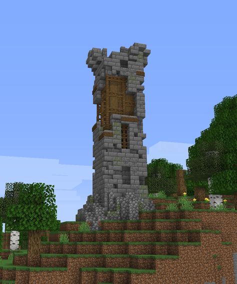 Minecraft Medieval Ruins, Minecraft Ruined Tower, Sign Post Minecraft, Ruined Minecraft Builds, Minecraft Medieval Village Ideas, Minecraft Dragon Stables, Abandoned Minecraft Builds, Minecraft Ruins Ideas, Ruins Minecraft