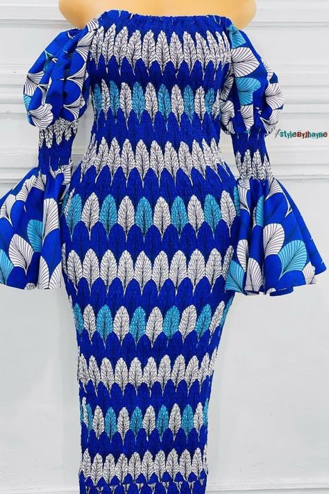 Smoked Gown Styles Ankara, Smoky Ankara Styles, Smoky Dress Style, Ankara Smoky Gown Styles, Smoky Gowns Ankara, Smokey Gown Styles Ankara, Ankara Gown Style, Ankara Short Gown Dresses, Empress Clothing