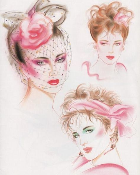 Pater Sato, Haunting Artwork, 80s Airbrush, Traditional Tattoo Girls, New Wave Art, 80s Illustration, Eighties Fashion, 1980s Art, Makeup Illustration