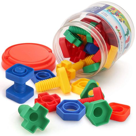 Amazon : 24PCS Jumbo Nuts and Bolts Toddler Toys Just $9.74 W/Lightening Deal (Reg : $59.99) (As of 10/08/2019 5.54 AM CDT) Construction Games, Therapy Toys, Colors Matching, Educational Toys For Toddlers, Shapes And Colors, Games For Toddlers, Montessori Materials, Set Patterns, Stem Toys