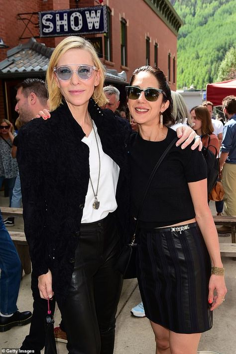 Cate Blanchett dons a black jacket with dazzling silver studs at the Telluride Film Festival | Daily Mail Online Iran Today, Telluride Film Festival, Cate Blanchett, Leather Trousers, Black Jacket, Silver Studs, Daily Mail, Film Festival, Leather Skirt