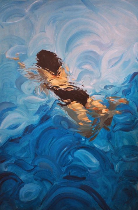 Water Art, Ap Art, Painting Art Projects, In The Ocean, Art Portfolio, Art Paint, Blue Water, Fine Arts, Painting Inspiration