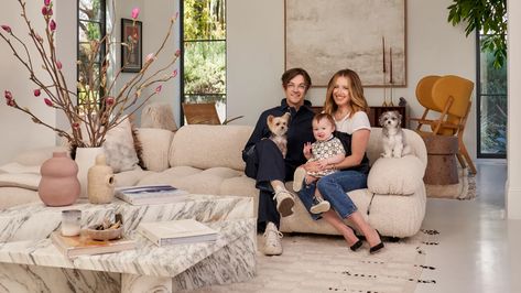 The decor enthusiast worked hard to create an idyllic abode for her family of three Spanish Colonial Homes, Wooden Cribs, Cowhide Chair, Beni Rugs, White Carpet, Ashley Tisdale, Wicker Chairs, Ligne Roset, Kelly Wearstler