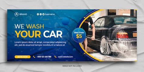 Car Template, Car Advertisement, Car Banner, Car Washing, Banner Template Design, Web Banner Design, Youtube Banners, Social Media Facebook, Rent A Car