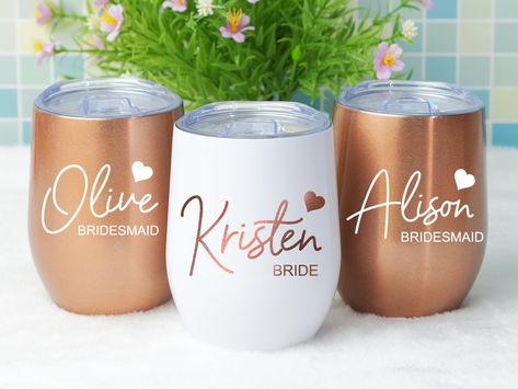 Bridesmaid wine glasses