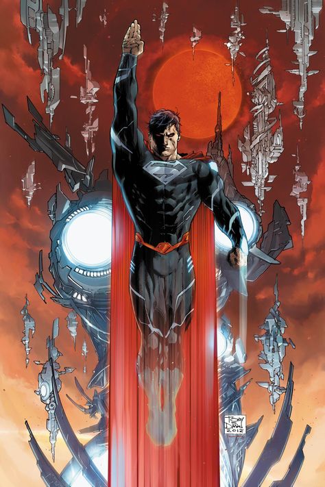 Black suit Superman by Tony S Daniel (DC comics) Superman Artwork, Comics Anime, Action Comics, Superman Man Of Steel, Superman Art, Superman Comic, Univers Dc, Superman Lois, Arte Dc Comics