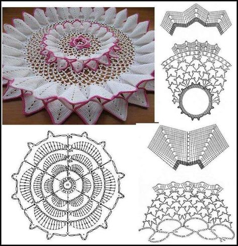 Crochet Placemat Patterns, Free Crochet Doily Patterns, Crochet Doily Diagram, Crochet Bedspread Pattern, Crochet Towel, Crochet Motif Patterns, Crochet Bedspread, Crochet Basket Pattern, Crochet Doily Patterns