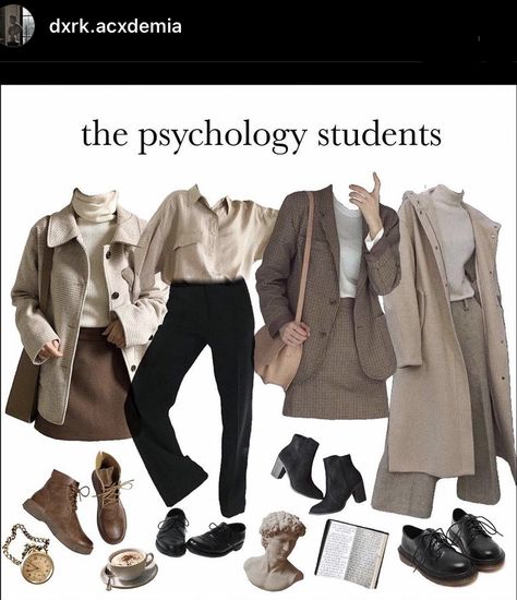 Psychology Major Outfits, Psychologist Outfit, Dark Academia Fashion Aesthetic, Dark Academia Aesthetic Fashion, Academia Aesthetic Outfit, Dark Academia Outfits, Dark Academia Outfit, Fashion Dark, Academia Outfits