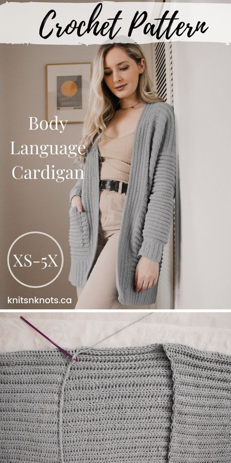 Friends Crochet, Crochet Bodies, Crochet Cardigans, Half Double Crochet Stitch, The Cardigans, Crochet Sweater Pattern Free, Cardigan Kimono, Mode Crochet, Visual Learners