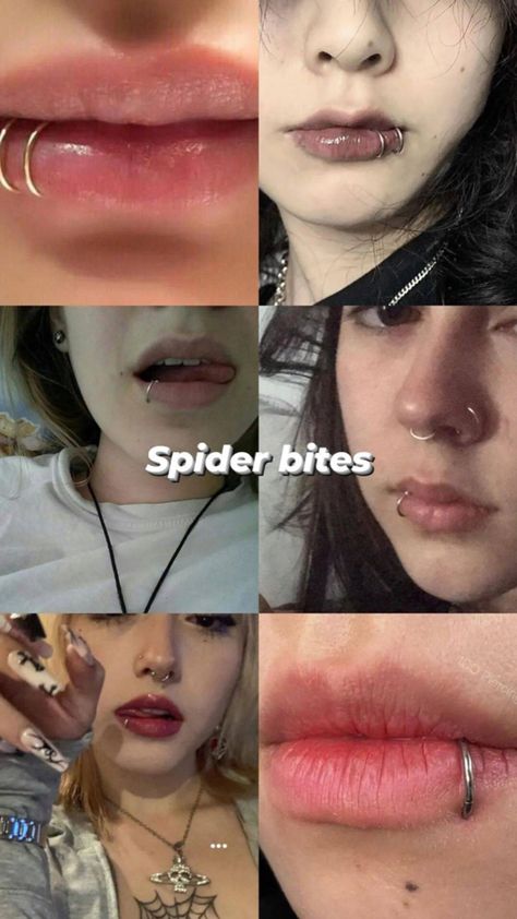 Lip piercing Different Lip Piercings, Tongue Piercing Jewelry, Gif Terror, Cute Nose Piercings, Piercing Chart, Pretty Ear Piercings, Face Piercings, Cool Piercings, Edgy Jewelry