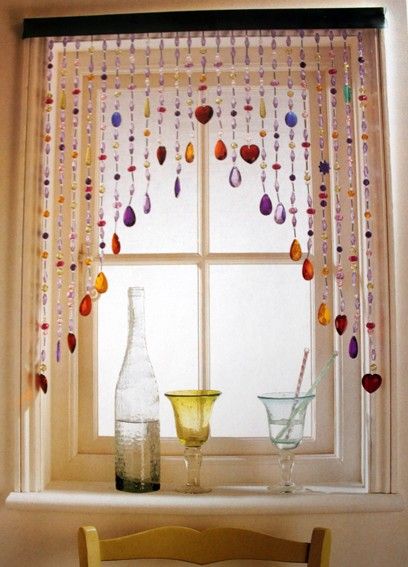 curtains and window treatments | All of these are completely fabulous! Please share any marvelous ... Tiny Curtains, Bead Curtains, Dekorasi Bohemia, Beaded Curtain, Decor Ikea, Diy Casa, Salon Interior Design, Deco Boheme, Beaded Curtains