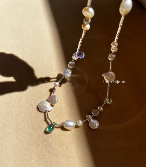 handmade water drop freshwater pearls with glass beads necklace,fairycore,unisex jewelry 39+5cm Necklace Fairycore, Jewelry Mood Board, Handmade Pearl Jewelry, Glass Beads Necklace, Pearl Jewels, Freshwater Pearl Jewelry, Glass Beads Jewelry, Art Jewelry Contemporary, Funky Jewelry