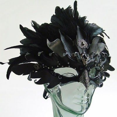 Raven Mask,  I found one very similar just the other day !! Raven Costume, Raven Mask, Crow Mask, Crow Costume, Queens Jewels, Feather Mask, Bird Costume, Bird Masks, Raven Queen