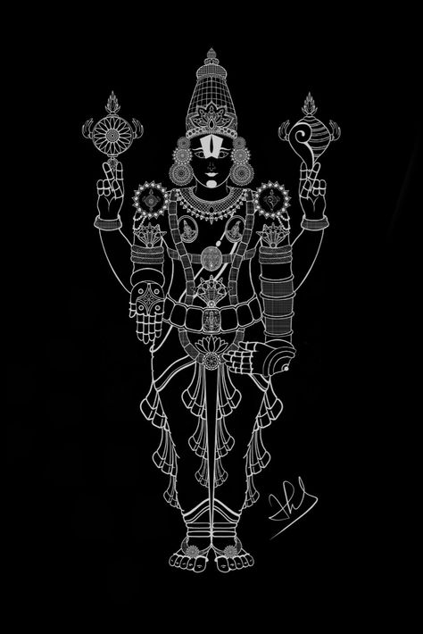 Venkateswara Swamy Sketch, Venkateshwara Swamy Drawing, Perumal Drawing, Tirupati Balaji Drawing, Venkateswara Swamy Images, Temple Drawing, God Venkateswara Images Hd Wallpaper, Hd Dark Wallpapers, Boho Art Drawings