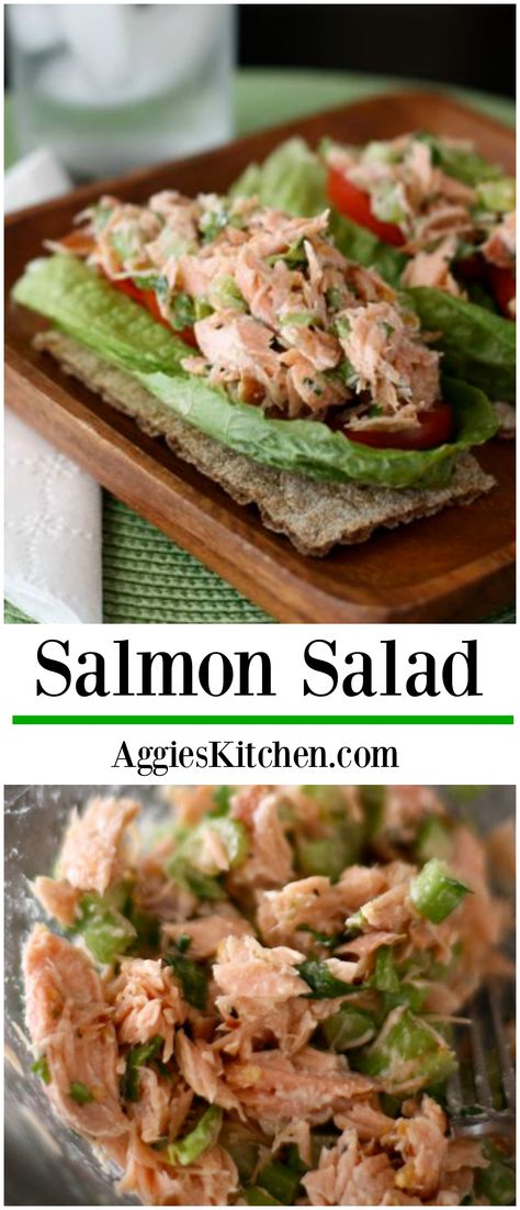 This simple Salmon Salad is a great switch up from your tuna sandwich. Bake up some extra salmon at dinnertime and use up the leftovers to create this protein packed salmon salad for lunch the next day! Recipe via aggieskitchen.com Best Tuna Salad Recipe, Salad Salmon, Best Tuna Salad, Salmon Salad Recipes, Salad For Lunch, Leftover Salmon, Garlic Butter Salmon, Butter Salmon, Tuna Sandwich