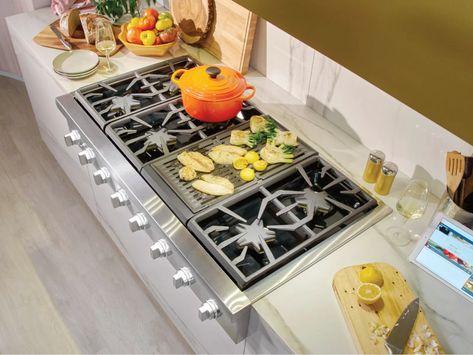 Gas Ranges with Grill or Griddle | Thermador Counter Top Stove, Stove With Griddle, Gas Range Top, Second Kitchen, Gas Ranges, Flat Top Griddle, Gas Stove Top, Kitchen Ideals, Cooking Range