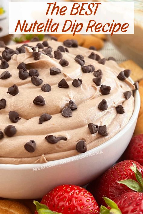 Cream Cheese And Nutella Recipes, Twix Dip Recipe, Nilla Wafer Dip, Cheesecake Dip Recipe Easy, Nutella Dip Recipes, Cheesecake Dips, Desert Dips, Nutella Fruit Dip, Sweet Sides