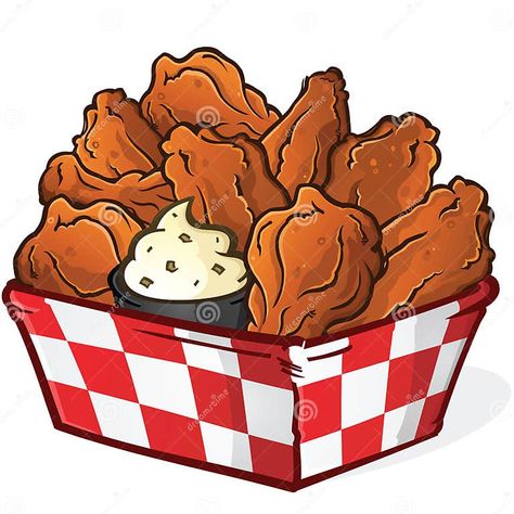 Big Basket of Hot Delicious Saucy Buffalo Chicken Wings Stock Vector - Illustration of dark, barbecue: 282506661 Ranch Dipping Sauce, Chicken Drawing, Bar Signage, Pizza Art, Buffalo Chicken Wings, Big Basket, Wings Drawing, Cute Food Drawings, Hot Wings