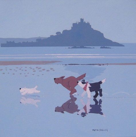 St Michael's Mount, Dog Illustration, Painting Illustration, Book Illustration, Animal Illustration, Pretty Art, Dog Art, Art Classes, Cartoon Drawings