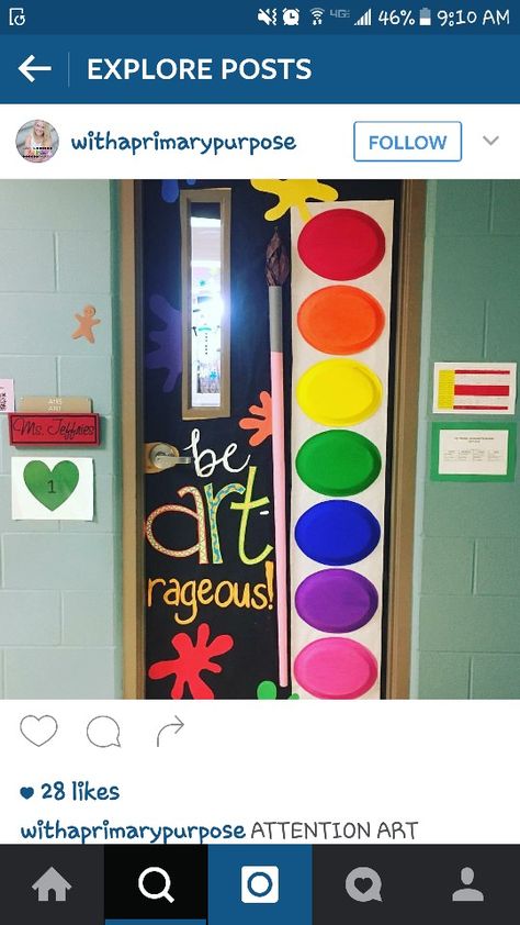 ARTrageous! Art Room Doors Decoration, Art Room Doors Entrance, Art Teacher Door, Art Room Door Decoration, Steam Door Decorations Classroom, Be Artrageous Bulletin Board, Teacher Appreciation Doors, Art Classroom Decor, School Doors