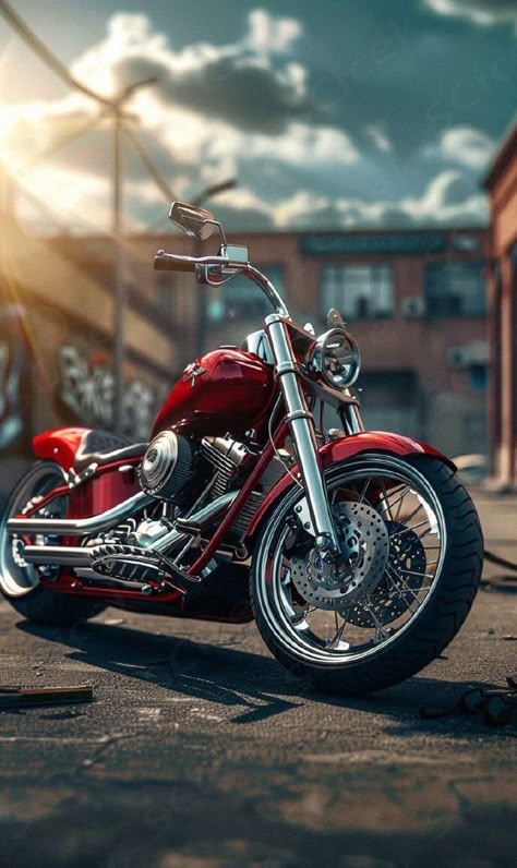 Harley Davidson Photography, Chopper Wallpaper, Motorbike Photos, Red Harley Davidson, Moto Harley Davidson, Old School Motorcycles, Home Screen Wallpaper Hd, Custom Motorcycle Paint Jobs, Pictures For Edits