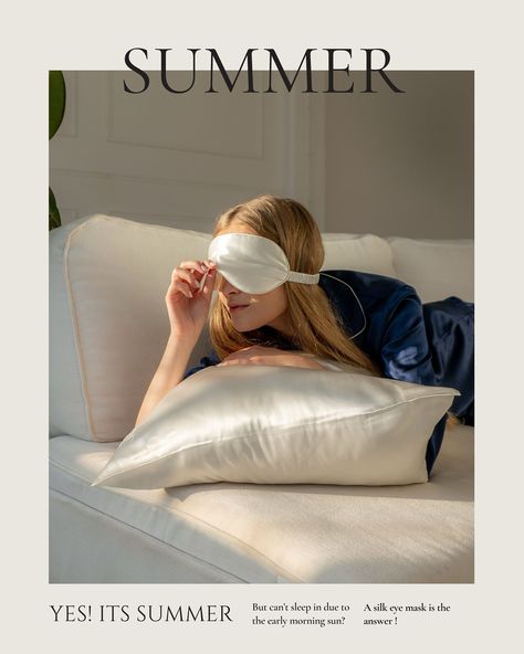 ☀️✨ Summer is here, and while we love the long, sunny days, sleeping in can be a challenge! 🌞😴 Our luxurious silk eye sleep mask is your perfect solution. Block out the morning sun and enjoy uninterrupted, blissful sleep. Wake up feeling refreshed and ready to take on the day! 🌸💤 #SummerSleep #SilkEyeMask #SleepInStyle #StayRested #SweetDreams #LuxurySleepwear Eye Sleep Mask, Luxury Sleepwear, Silk Sleep Mask, Silk Eye Mask, Best Quotes From Books, Branding Mood Board, Cant Sleep, Morning Sun, Summer Is Here