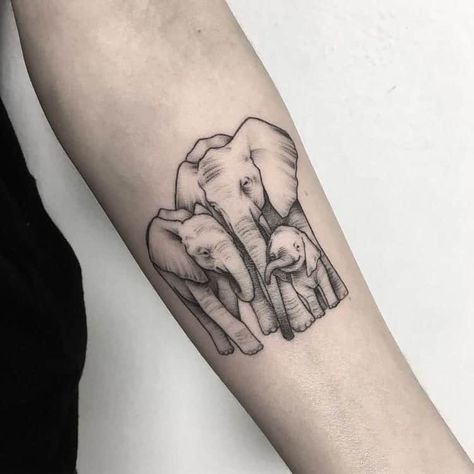 Small Elephant Tattoo Ideas, Small Elephant Tattoo, Elephant Tattoo Ideas, Colorful Elephant Tattoo, Elephant Family Tattoo, Baby Elephant Tattoo, Cute Elephant Tattoo, Mum Tattoo, Elephant Tattoo Design