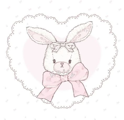 Aesthetic Cute Pink Icon, Koily Artist, Coquette Drawings Aesthetic, Cute Pink Icons Aesthetic, Coquette Pfp Anime, Coquette Characters, Pink Aesthetic Drawing, Cute Soft Icons, Pink And White Poster